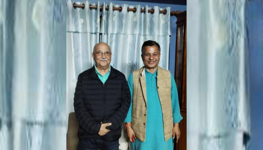 वालकोटमा केपी ओली र कर्ण मल्लबीच ३ घण्टा भेटवार्ता, चुनावी तालमेल गर्ने बारे छलफल