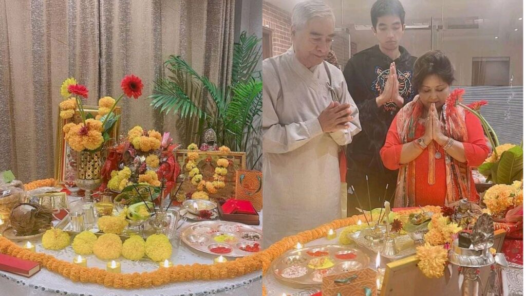 प्रधानमन्त्री देउवाले परिवारसँगै बालुवाटारमा लक्ष्मी पूजा मनाए