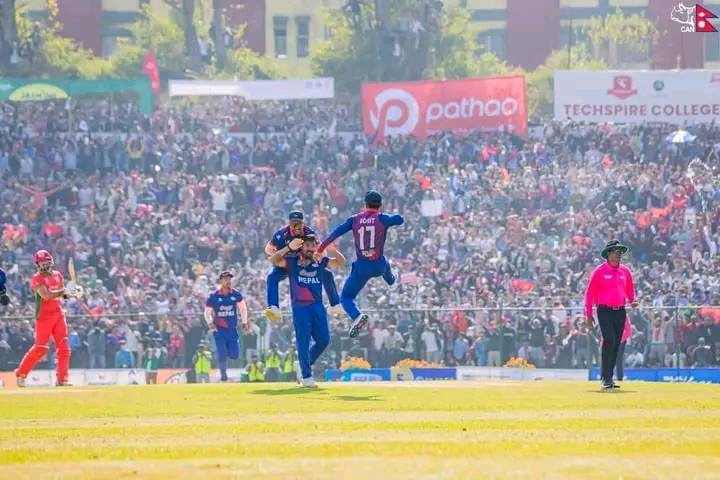 नेपाल र ओमानबीचको म्याच स्कोर बराबरी, खेल सुपर ओभरमा